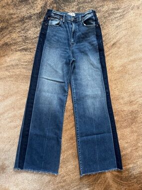 DAZE Far Out High Rise Wide Leg Jeans in Tuxedo - size 27